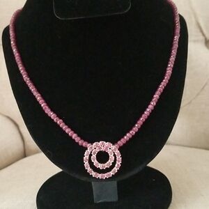 Authentic garnet beaded necklace with bonus 925 garnet pendant!!❤